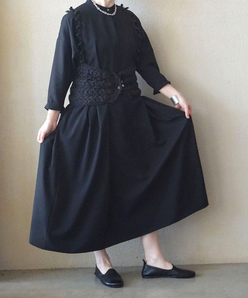「JOURNAL STANDARD LUXE」 長袖ワンピース FREE ブラック レディース_画像9