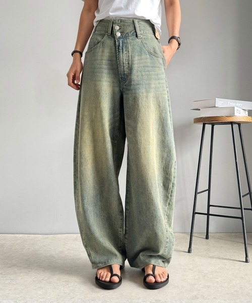 [classicalelf] Denim брюки LARGE голубой женский 