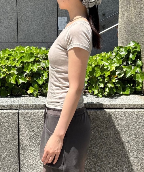 「MILLER」 半袖Tシャツ FREE チャコールグレー レディース_画像3