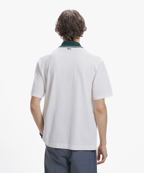 LACOSTE（ラコステ） ポロシャツ 半袖 ワニロゴグラフィックボーダー
