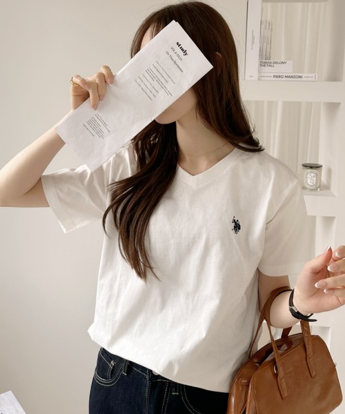 「U.S. POLO ASSN.」 半袖Tシャツ L ブラック レディース_画像9