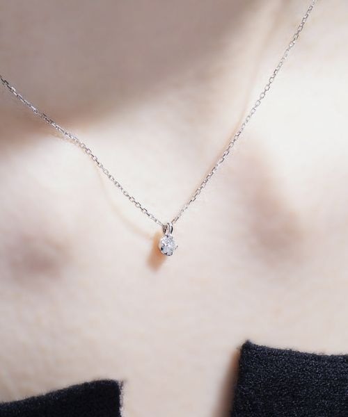 ネックレス K10ホワイトゴールド ネックレス レディースの画像