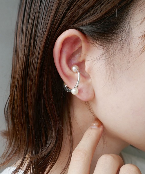 e.m.（イーエム） イヤーカフ パールフープイヤーカフ レディース