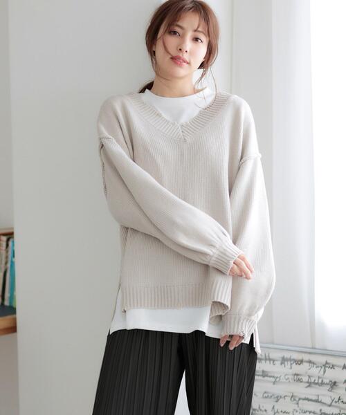 ニット ブロークンvネックチュニック ビッグシルエットニット Zozotown 通販 Paypayモール