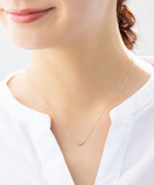 Canal 4℃ ネックレス Ｋ10アクアゴールド一粒ダイヤモンド CANAL 4℃（カナルヨンドシー） ネックレス K10 4℃アクアゴールド