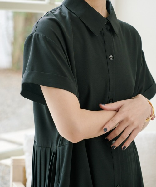 manana suerte ワンピース アシンメトリープリーツワンピース