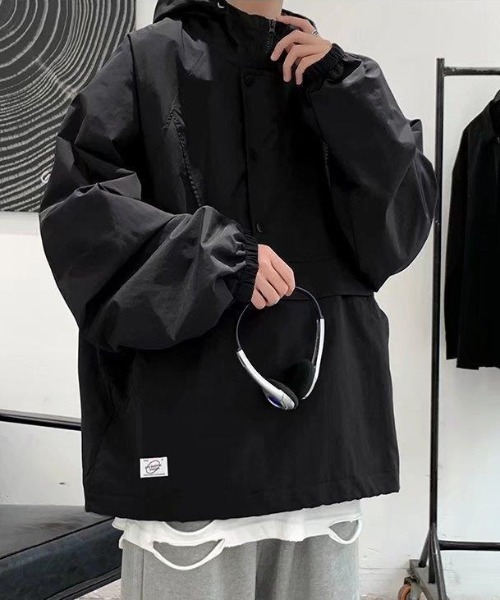 MGV ブルゾン アウター ワンポイントスタンドアッププルオーバー