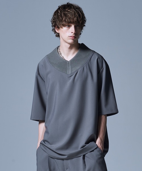 【glamb】Monochrome Tilden SHモノクロームチルデンシャツ glamb（グラム） 七分袖 シャツ Monochrome Tilden SH / モノクローム