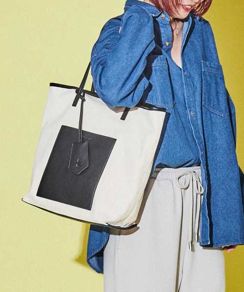 トートバッグ バッグ アウトポケットトートバッグ CONVERSE 本体 合成皮革　裏地