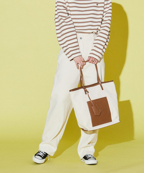 トートバッグ バッグ アウトポケットトートバッグ CONVERSE 本体 合成皮革　裏地