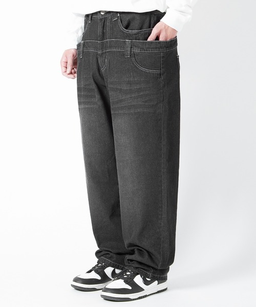 improves（インプローブス） ジーンズ ダブルウエスト デニム バギー