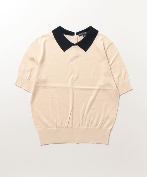 ニット セーター キュプラ/コットン バイカラー ポロセーター レディース BROOKS BROTHERS ニット セーター キュプラ/コットン バイカラー