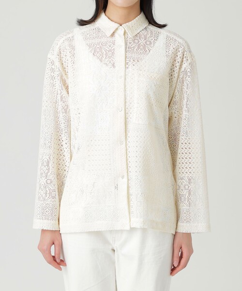 シャツ ブラウス 【ドラマ着用商品】パッチワークレースシャツ ドラマ着用商品