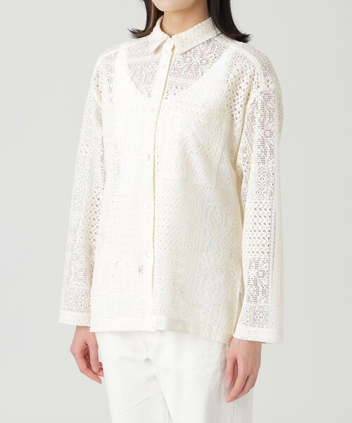 シャツ ブラウス 【ドラマ着用商品】パッチワークレースシャツ ドラマ着用商品