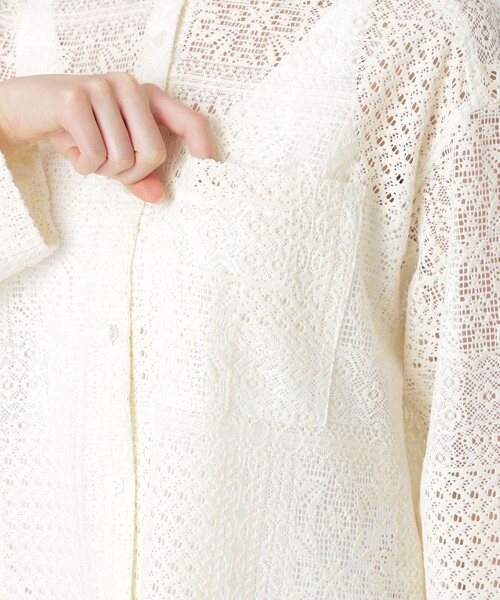 シャツ ブラウス 【ドラマ着用商品】パッチワークレースシャツ ドラマ着用商品