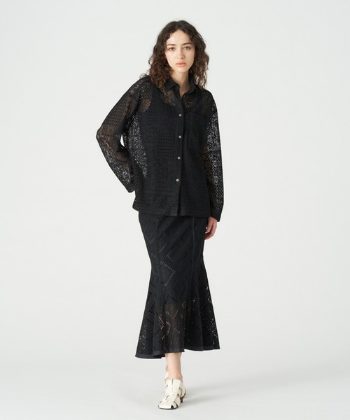 シャツ ブラウス 【ドラマ着用商品】パッチワークレースシャツ ドラマ着用商品