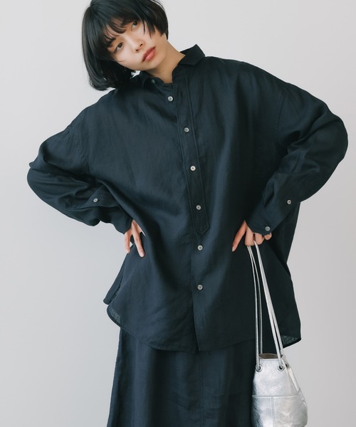 TICCA（ティッカ） ブラウス シャツ リネンスクエアビッグシャツ UNI