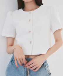 solleim ジャケット ノーカラージャケット ショート丈ツイード