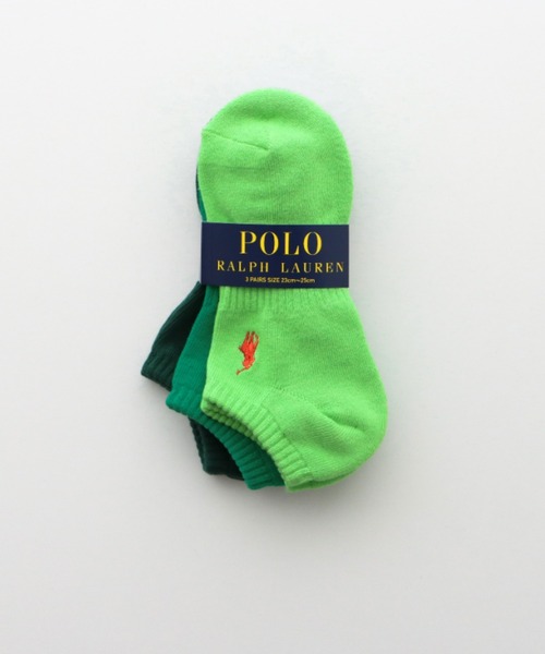 靴下 メンズ 「3足セット」POLO RALPH LAUREN メンズ レディース 足底パイル アーチサポート ワンポイント カラー スニーカーソック｜zozo｜15