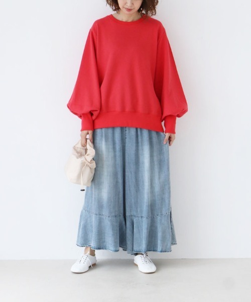 ワイドパンツ ジーンズ デニム デニムパンツ フレア裾のデザインデニムパンツ レディース | sanpo kuschel | 19