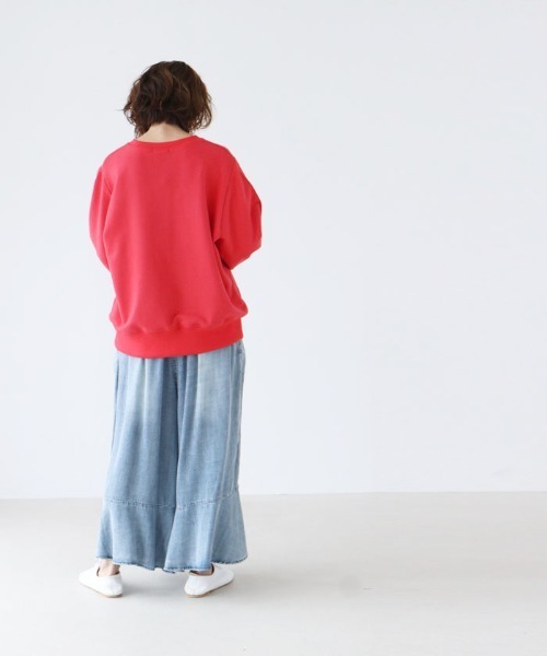 ワイドパンツ ジーンズ デニム デニムパンツ フレア裾のデザインデニムパンツ レディース | sanpo kuschel | 21