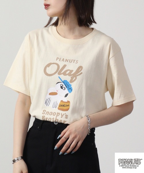 PEANUTS tシャツ 半袖 スヌーピー プリント Tシャツ 半袖 レディース