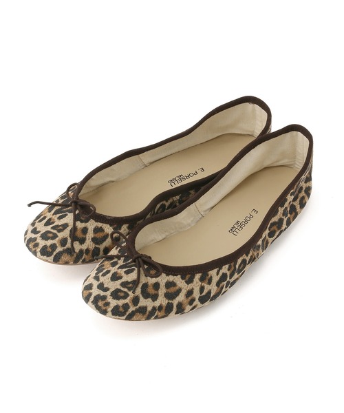 94* E.PORSELLI ポルセリ　バレエ シューズ　レオパード 新品 E.PORSELLI PORSELLI ポルセリ バレエシューズ BALLERINE