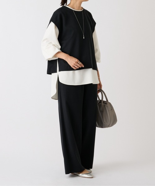 美品✨ 人気！ ビアズリー Tブラウス 長袖 トップス インナー タック ビアズリー BEARDSLEY Tブラウス （black） - ファッション通販