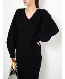 charol ニットトップス CHAROL ニット セーター Vネックニットプルオーバー レディース