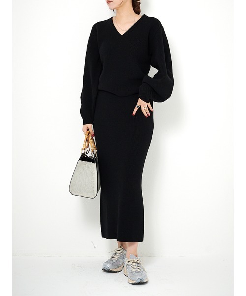 CHAROL ニット セーター Vネックニットプルオーバー レディース