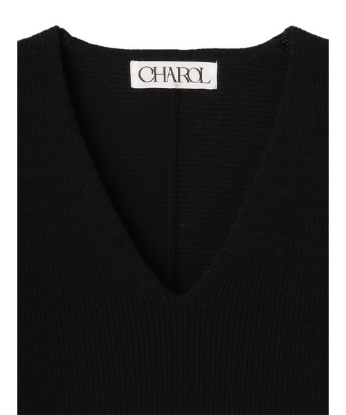 charol ニットトップス CHAROL ニット セーター Vネックニットプルオーバー レディース