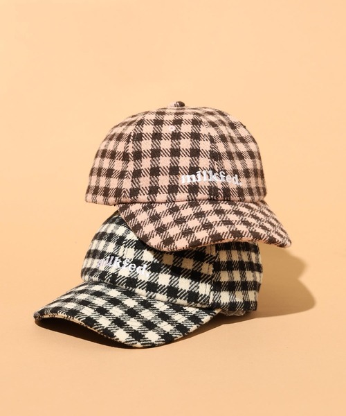 国内配送★MILKFED.★アイシングロゴ チェック柄キャップ 3色 MILKFED. キャップ 帽子 BRUSHED CHECKERED LOGO CAP レディース
