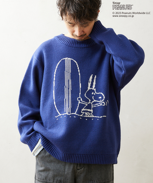 PEANUTS by relume 別注 ダブル ジャガードニット　スヌーピー JOURNAL STANDARD relume セーター ニット 「PEANUTS by