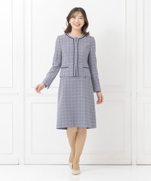 CARETTE（カレット） スーツ ミックスツイードのノーカラージャケット