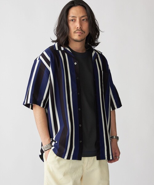70's USA K'mart オープンカラーストライプシャツ 70's USA K