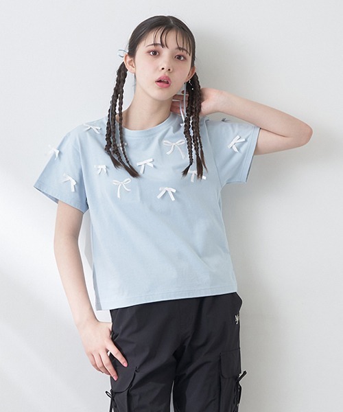 mezzo piano Junior（メゾピアノ ジュニア） tシャツ リボン＆リボンT