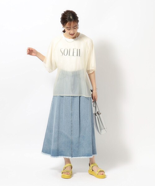 tシャツ ビットシアーロゴTシャツ レディース Loungedress tシャツ シアーロゴカットソー レディース