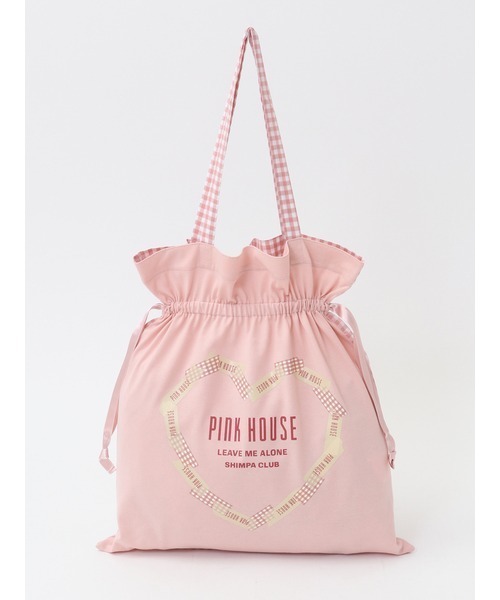 ピンクハウス 巾着バッグと靴下 PINK HOUSE ショルダーバッグ バッグ ハートプリント巾着バッグ