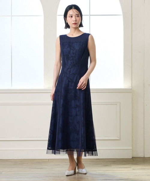 AIMER パーティードレス AIMER（エメ） ドレス ケープ付きチュールレース刺繍パーティードレス