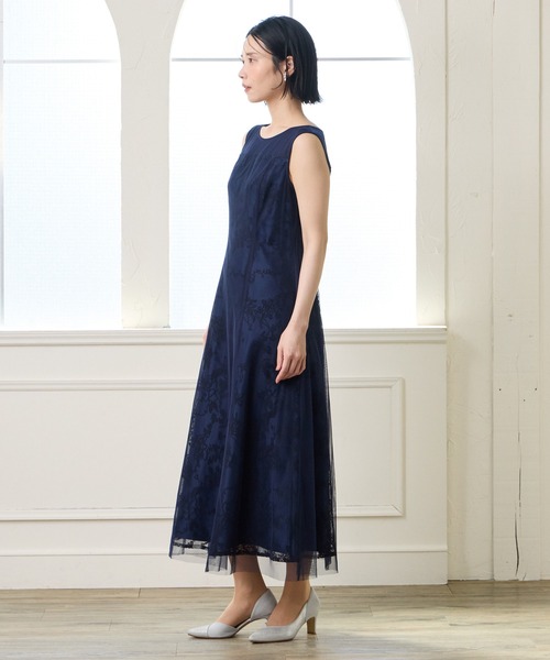 AIMER(エメ) ドレス ケープ付きチュールレース刺繍パーティードレス AIMER(エメ) ドレス ケープ付きチュールレース刺繍パーティードレス