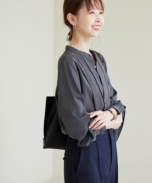 ROPE' PICNIC ブラウス シャツ Functionランダムタックブラウス