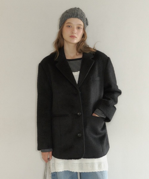 giunon オーバーシャギージャケットコート over shaggy jacket coat / オーバーシャギージャケットコート