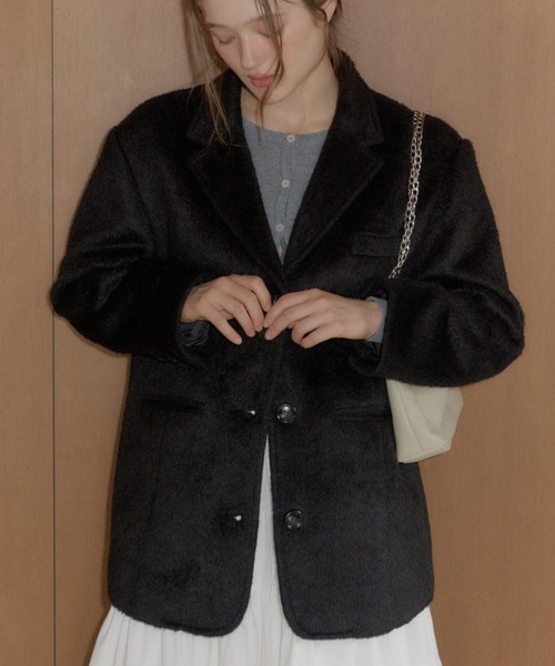 GIUNON ジャケット テーラードジャケット over shaggy jacket coat