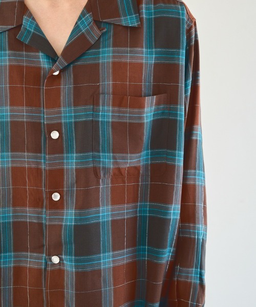 シャツ Rame ombre rayon check l/s shirt / ラメ混レーヨンオンブレ 