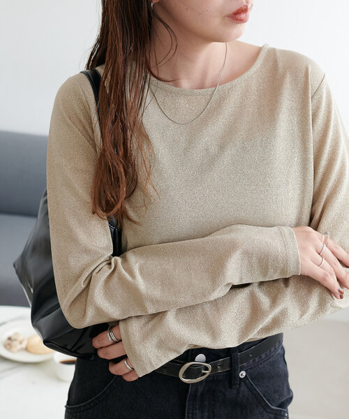 Discoat（ディスコート） tシャツ 「WEB限定」ラメロングスリーブ