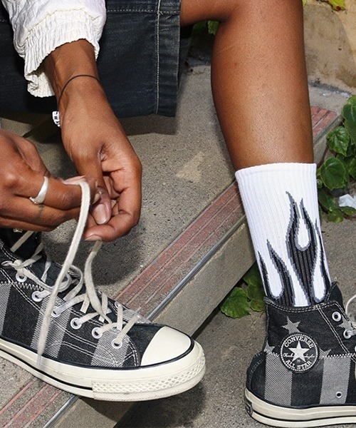 THE MILES 靴下 Cookman クックマン ソックス Crew Socks Flame