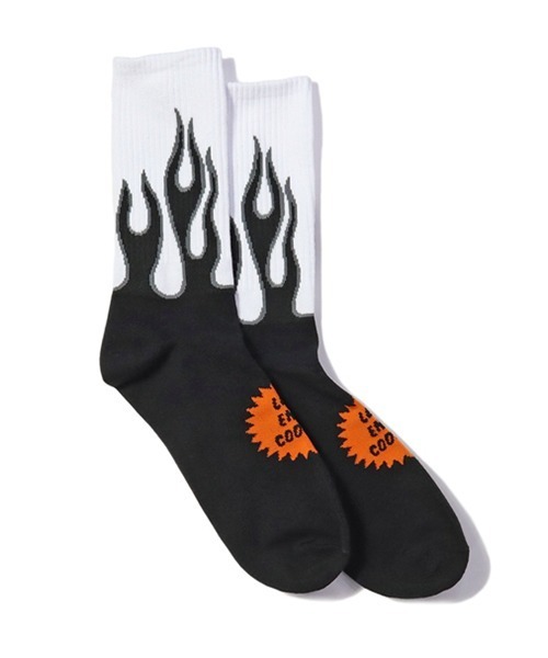 COOKMAN（クックマン） 靴下 ソックス Crew Socks Flame ファイアー