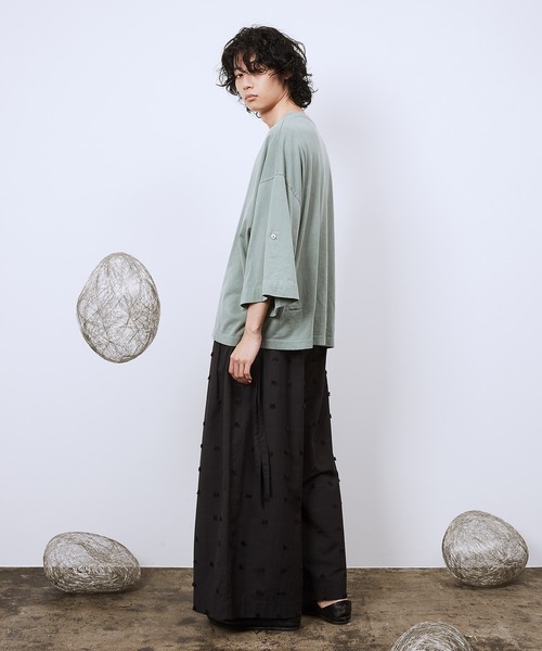 ワイドパンツ スラックス LogoカットJQボリュームワイドPT メンズ レディースの画像