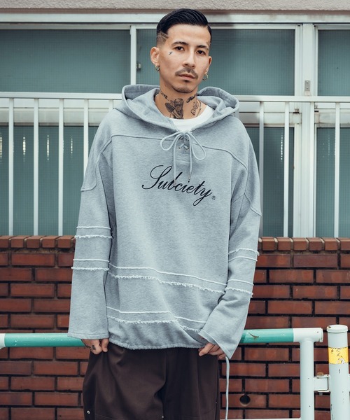 Subciety（サブサエティ） パーカー Lace up hockey hoodie メンズ