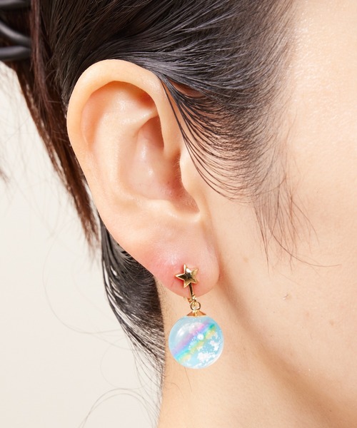 イヤリング様 シャボン玉のようにきらめく✨ ピアス 痛くないイヤリング